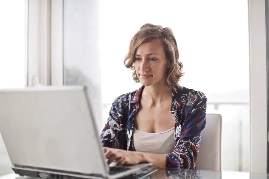 Person working from home on laptop